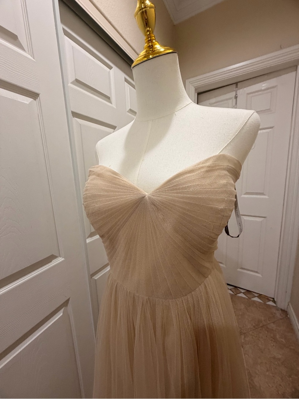 Jenny Yoo Strapless Tulle Gown in Blush